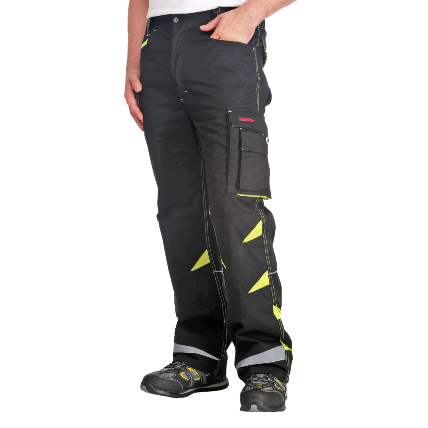 Charlie Barato® Bundhose Herren Schwarz/Neon-Gelb