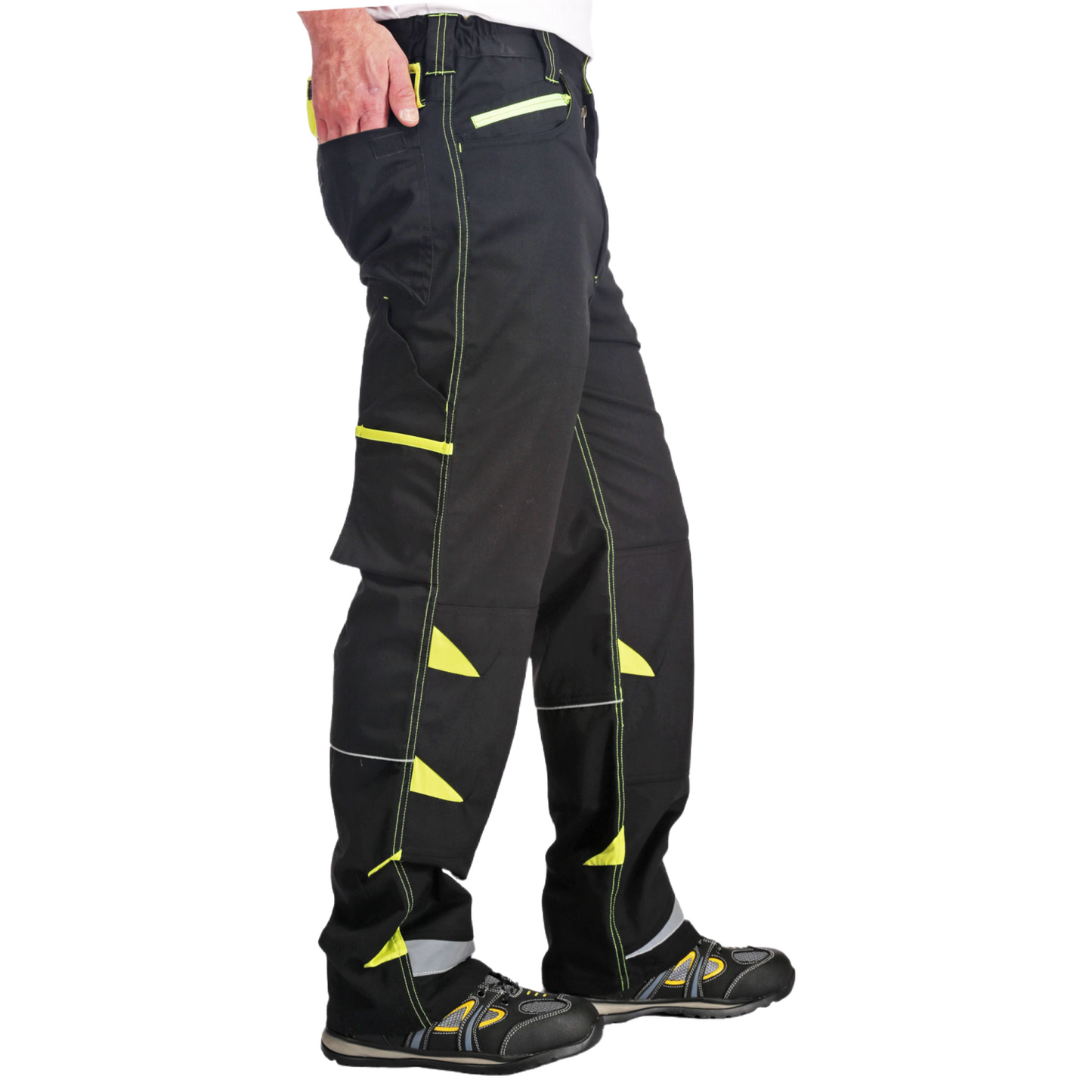 Charlie Barato® Bundhose Herren Schwarz/Neon-Gelb