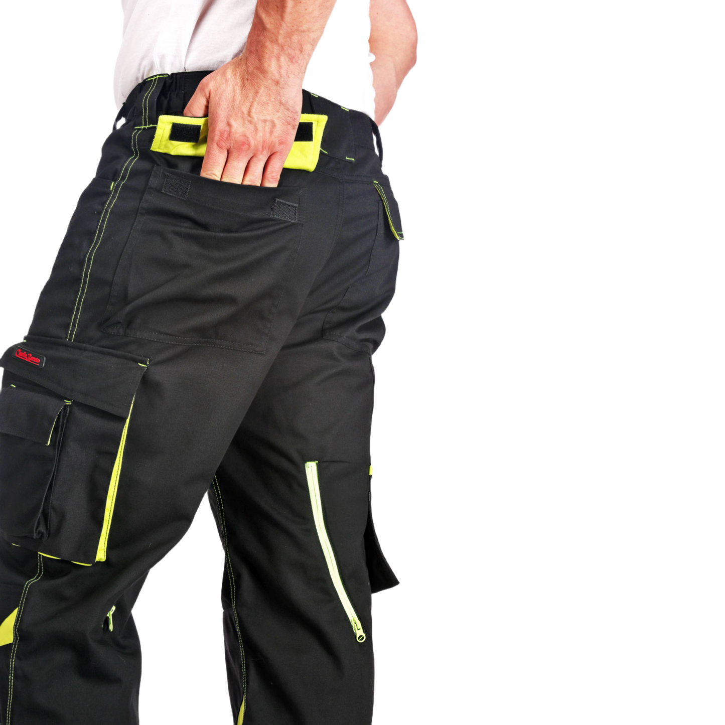 Charlie Barato® Bundhose Herren Schwarz/Neon-Gelb