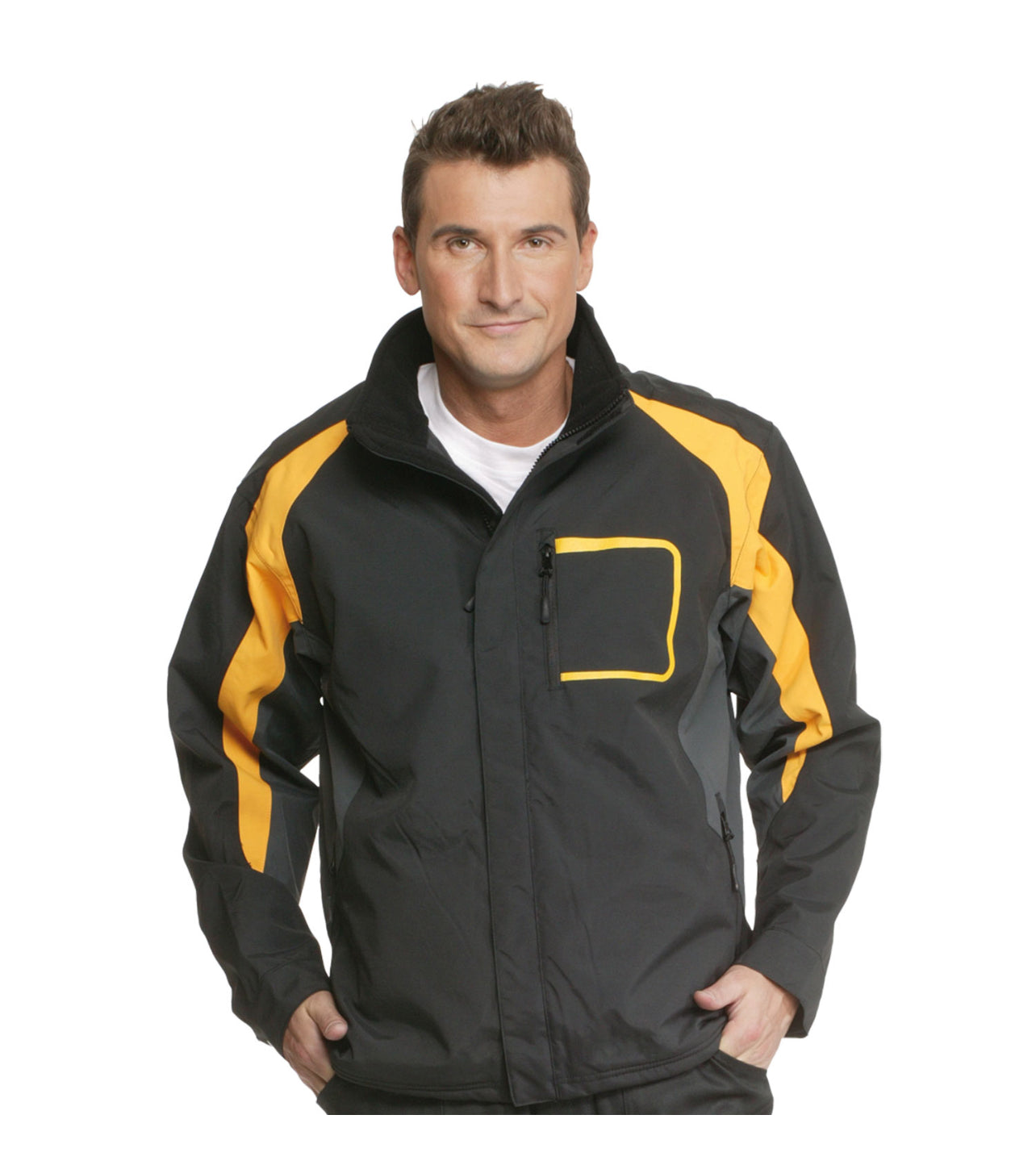 Funktions-Jacke Schwarz/Gelb/Grau