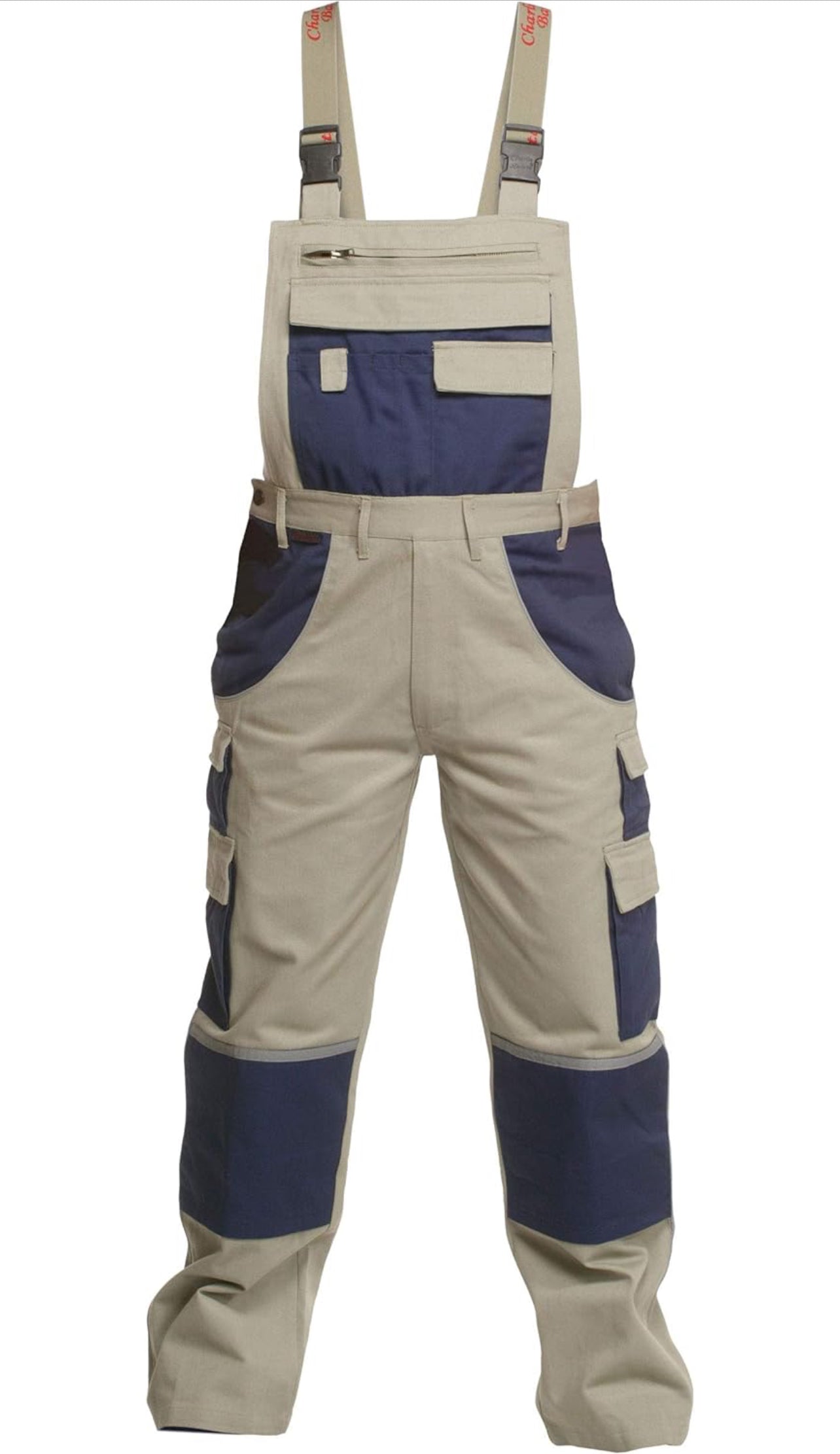 Charlie Barato® Latzhose Beige/Hydronblau