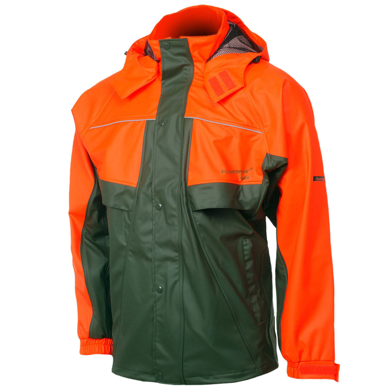 Charlie Barato® PU-Regenjacke Oliv/Orange