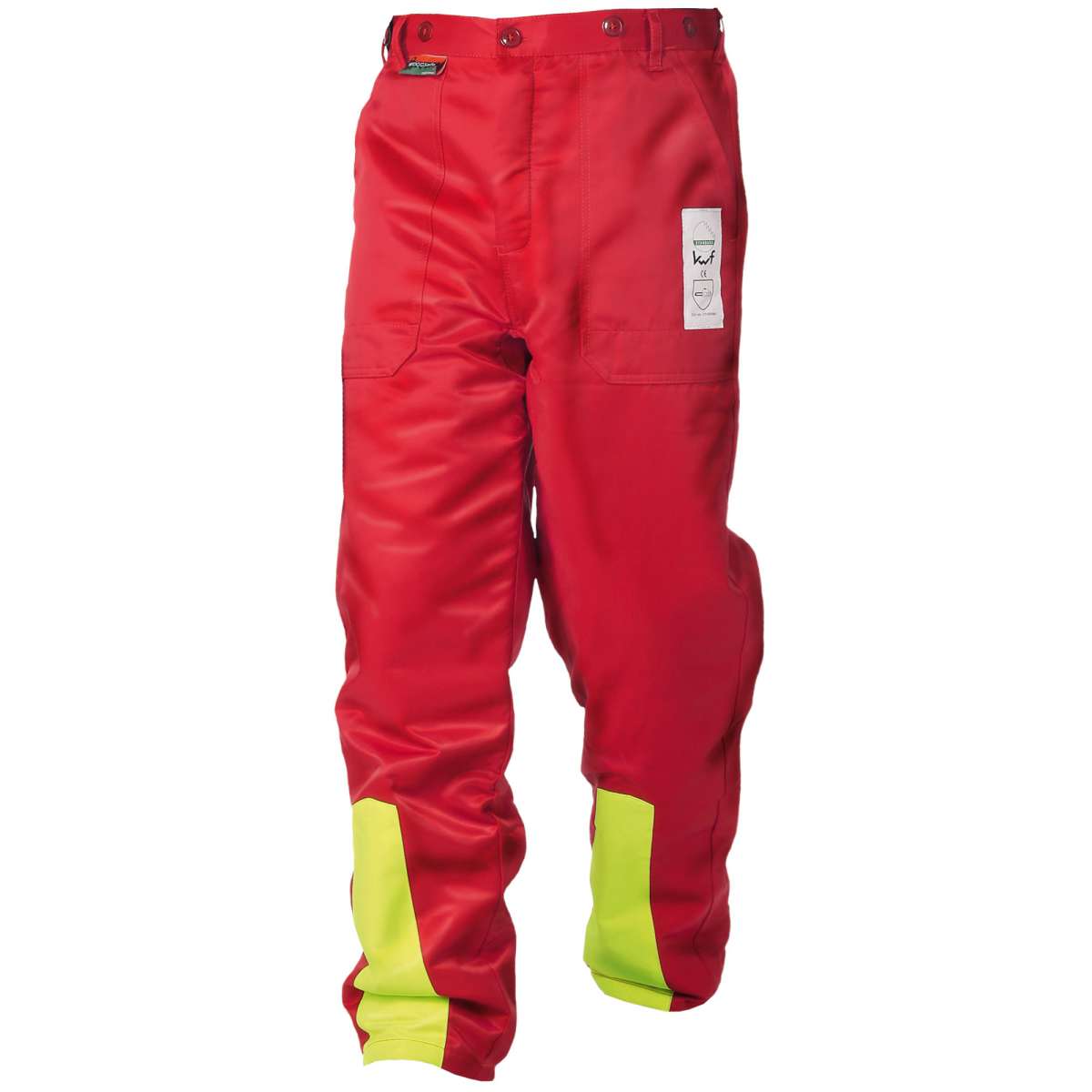 WOODSafe® Schnittschutzhose Klasse 1 Rot/Gelb