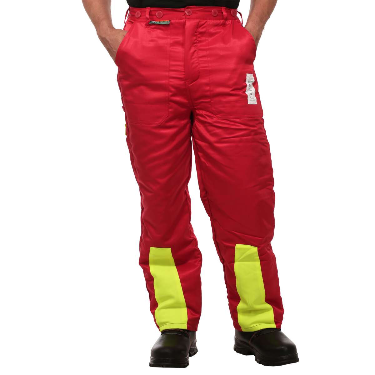 WOODSafe® Schnittschutzhose Klasse 1 Rot/Gelb