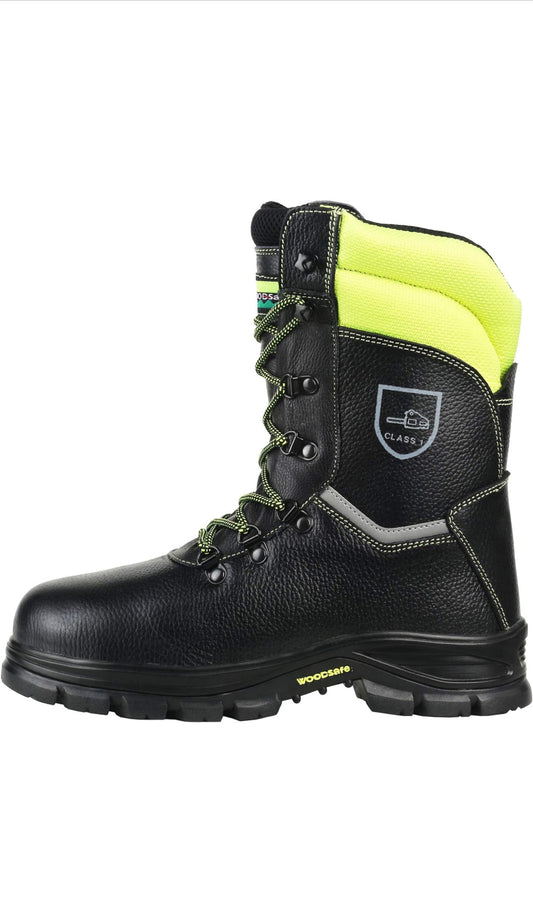 WOODSafe® Herren, Schnittschutzstiefel Klasse 1 S3 Schwarz/Gelb - Forststiefel KWF geprüft