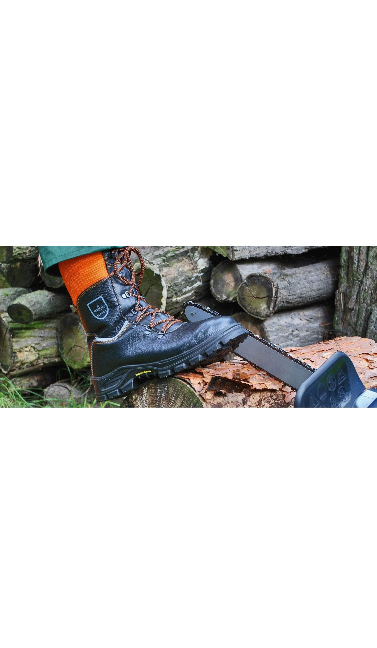 WOODSafe® Herren Schnittschutzstiefel Klasse 1 S3 schwarz/orange - Forststiefel