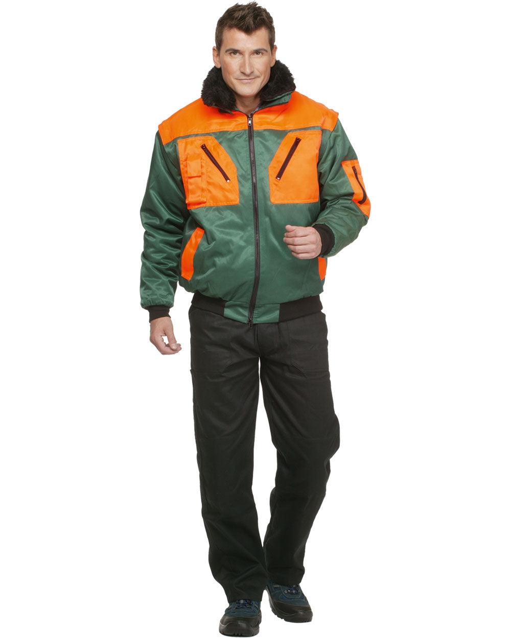 WOODSafe® Arbeitsjacke            Grün/Orange