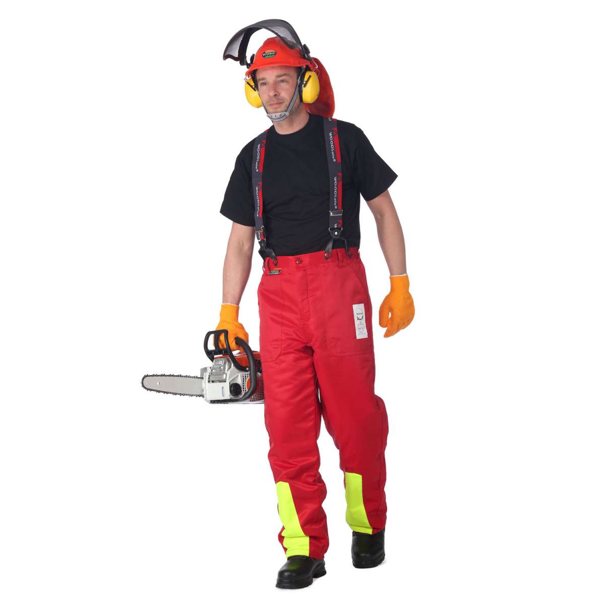 WOODSafe® Hosenträger Rot/Grau